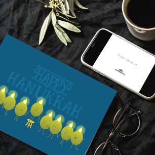 Carte Menorah aux olives de Hanukkah Logo d'entreprise