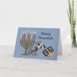 Carte Menorah Dreidel de Chanukah de Schnauzer