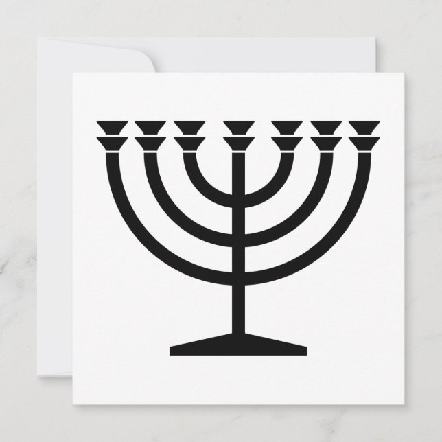 Carte Menorah juive (Symbole du judaïsme) (Devant)