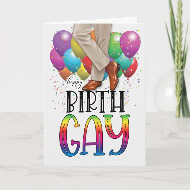 Carte Mens Birth GAY African American Rainbow Birthday (Devant)