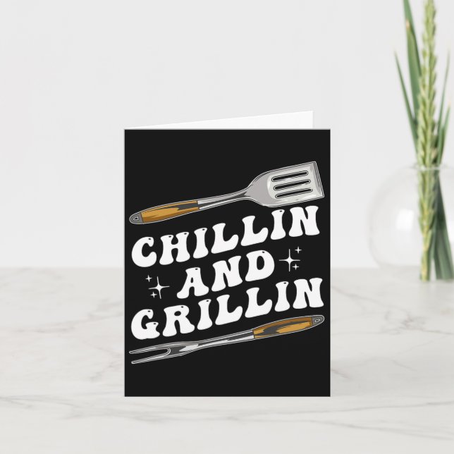Carte Mens Funny Bbq Chillin Et Grillin (Devant)