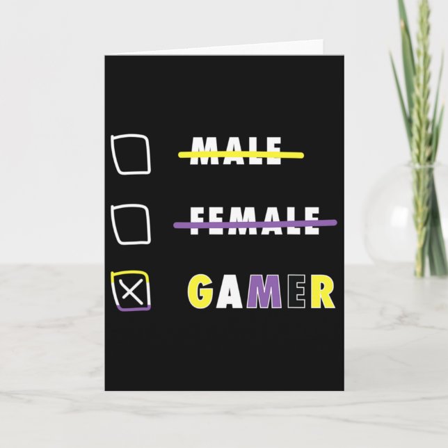 Carte Mens Funny Nonbinary Gamer En  (Devant)