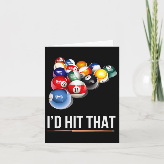 Carte Mens Funny Pool ID cadeau frapper ce billard joueu (Devant)