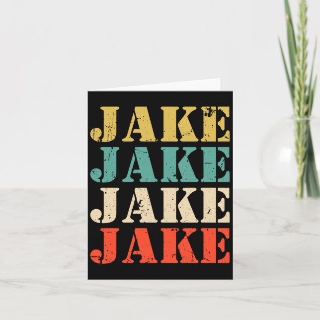 Carte Mens Jake Retro Names Vintage Style Personalized (Devant)