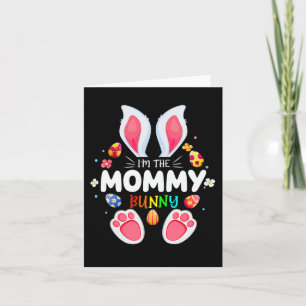 Carte Mens Je suis la maman Bunny Matching Famille Pâque