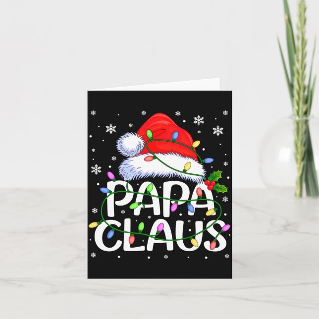 Carte Mens Papa Claus Christmas Lights Long Sleeve  (Devant)
