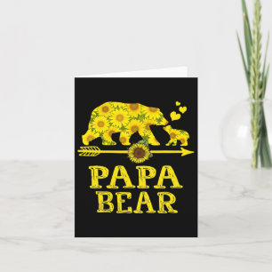 Carte Mens Papa Ours Sunflower Fête des pères Papa Et Gr