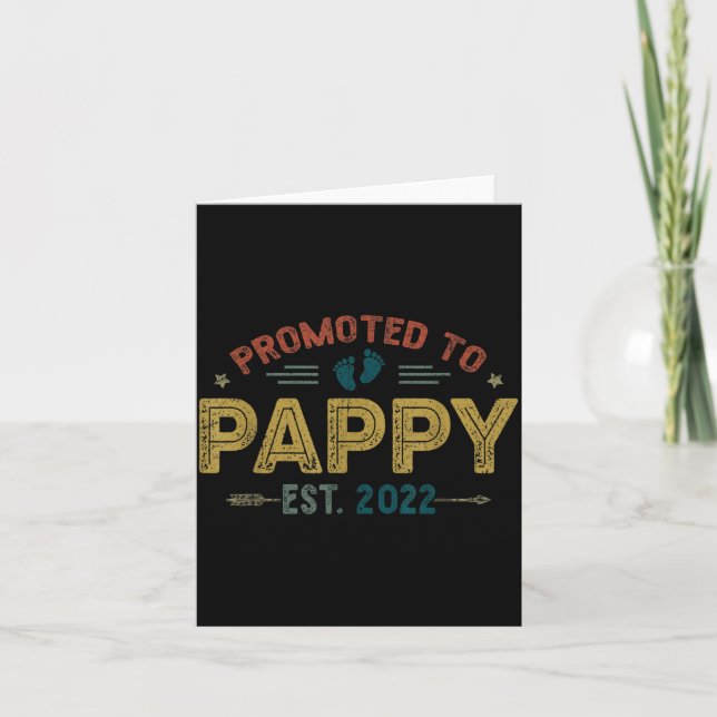 Carte Mens Promoted To Pappy Est 2022 Funny New Pappy  (Devant)