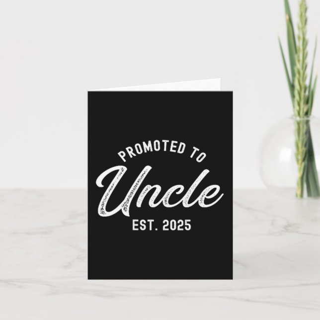 Carte Mens Promoted To Uncle Est 2025 Funny Baby Announc (Devant)