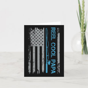 Carte Mens Reel Cool Papa Fishing Us Drapeau Patriotique