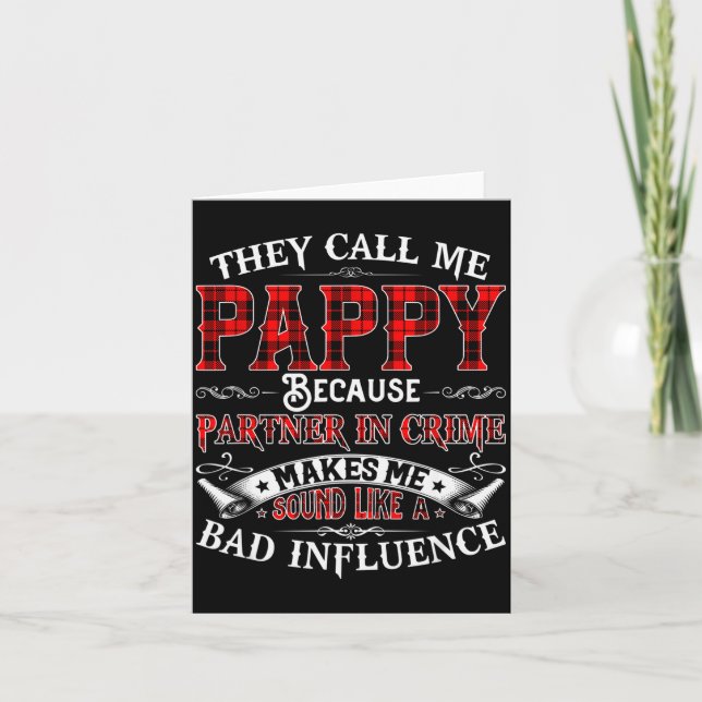 Carte Mens They Call Me Pappy Tee Christmas Fathers Day  (Devant)
