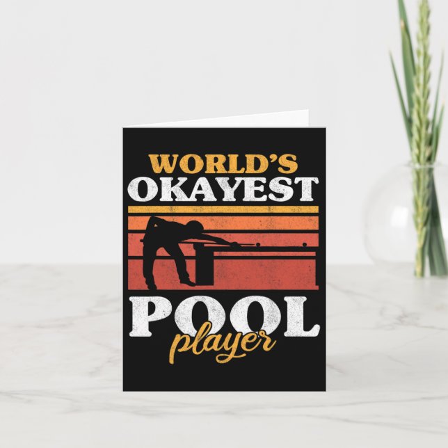 Carte Mens Worlds Okayest Pool Player Snooker Retro Funn (Devant)