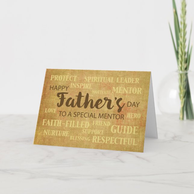 Carte Mentor Fête des pères religieuse Qualités (Devant)