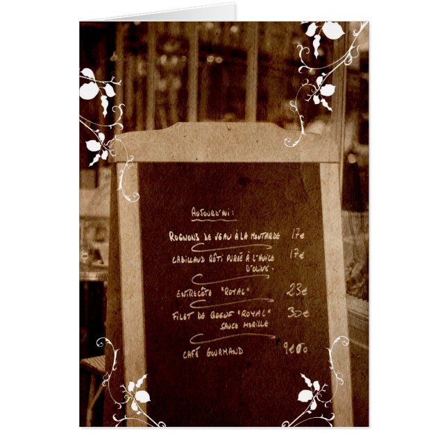 Carte Menu (Devant)