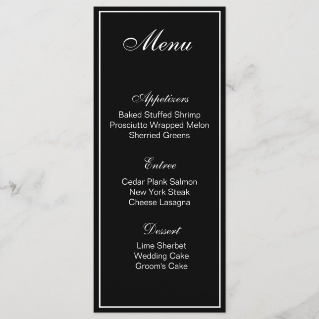Carte Menu (Devant)