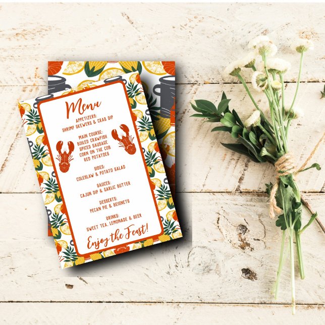 Carte menu à ébullition de poisson - Fête de fruit (Créateur téléchargé)