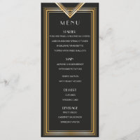 Carte menu Art déco années 20 | Gatsby parti inspi