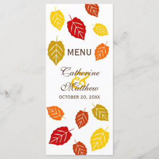 Carte Menu AutomAutomne Feuille