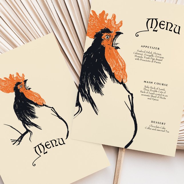Carte menu Bold Art Nouveau Roster (Créateur téléchargé)