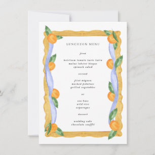 Carte Menu du déjeuner de la Chinoiserie Blanc Ble