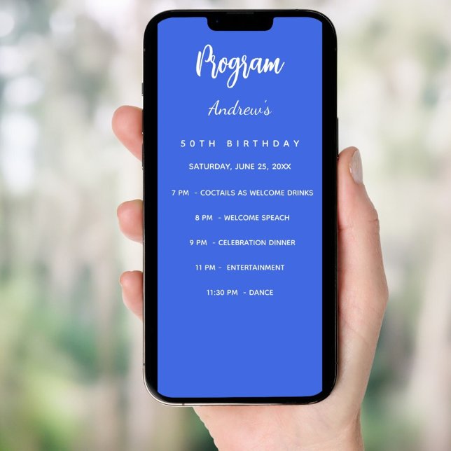 Carte menu du dîner du programme d'anniversaire Ro (Créateur téléchargé)