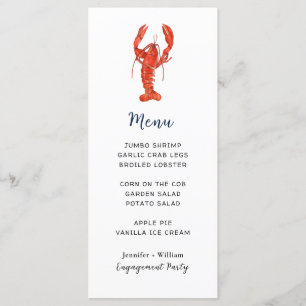 Carte menu du Lobster Seafood Party