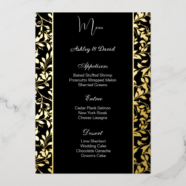 Carte menu Mariage (Recto)