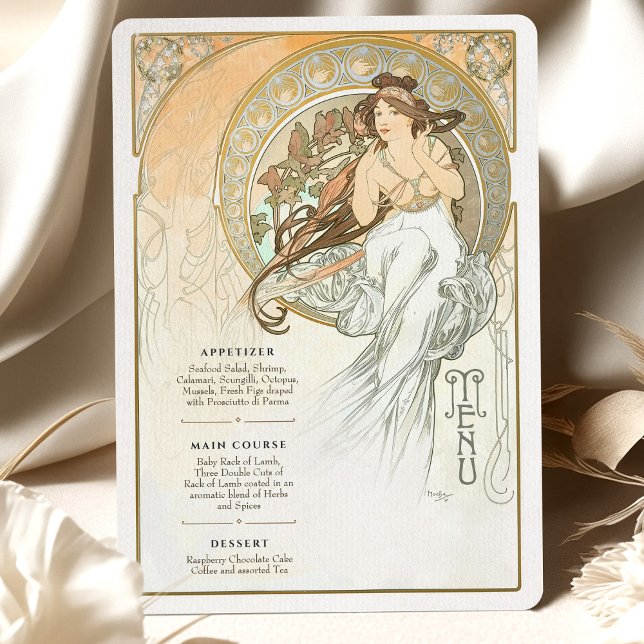 Carte menu Mariage Art Nouveau Ethereal (Créateur téléchargé)