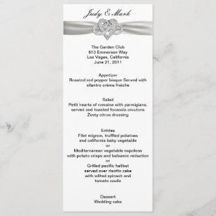 Carte Menu Mariage Infinity Heart