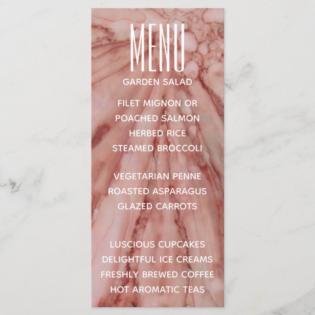 Carte Menu mariage Lovely In Pink and Lavenders (Devant)