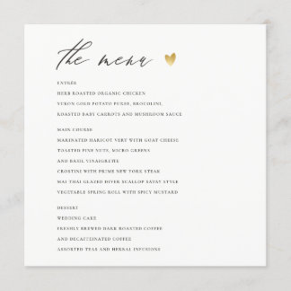 Carte menu SIMPLE ELEGANT GOLD GRAY TYPOGRAPHIE