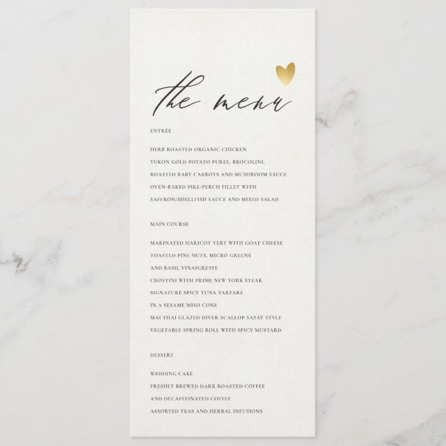 Carte menu SIMPLE ELEGANT GOLD GRAY TYPOGRAPHIE (Devant)