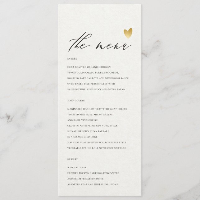 Carte menu SIMPLE ELEGANT GOLD KRAFT TYPOGRAPHIE (Devant)