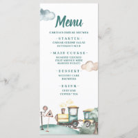 Carte menu Train Boy Second Birthday
