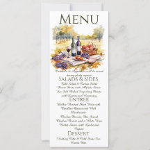 Carte menu Vineyard Watercolor
