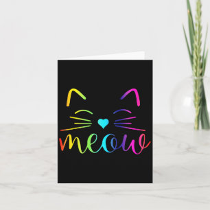 Carte Meow Cute Chat Face Drôle Citation Pour Moi Fans D