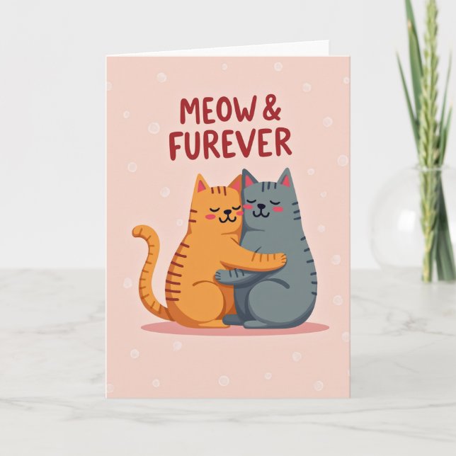 Carte Meow Forever Cute Cat Love Card (Devant)
