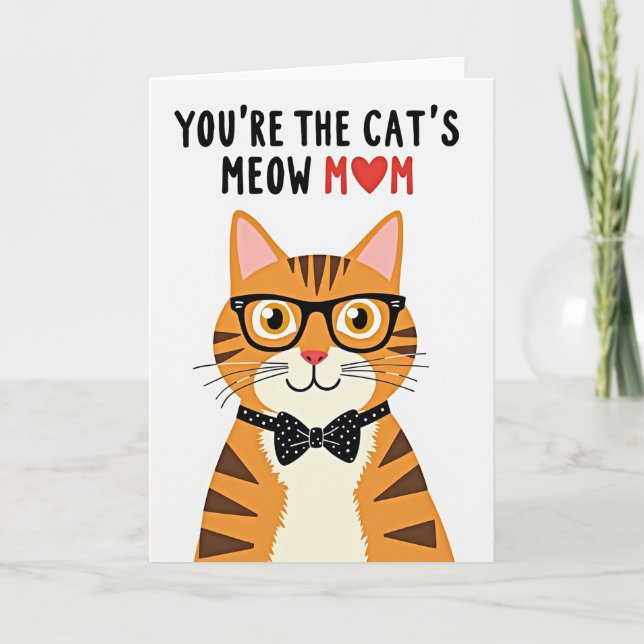 Carte Meow Maman Chat à Points (Devant)