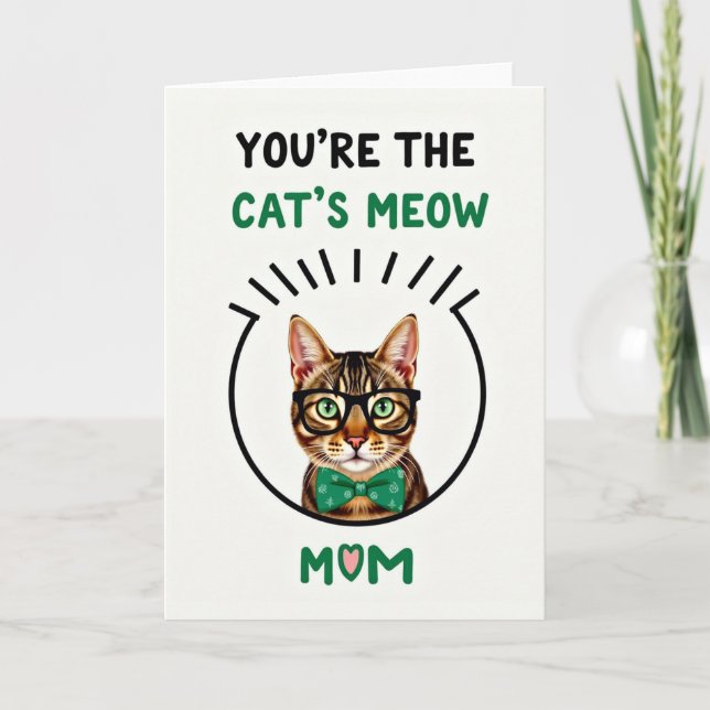 Carte Meow Maman Chat Rayé (Devant)