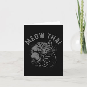 Carte Meow Thai Funny Muay Thai Boxe Chat Arts Martiaux