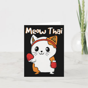 Carte Meow Thai Martial Arts Cat Jiu-jitsu Karate Fighte