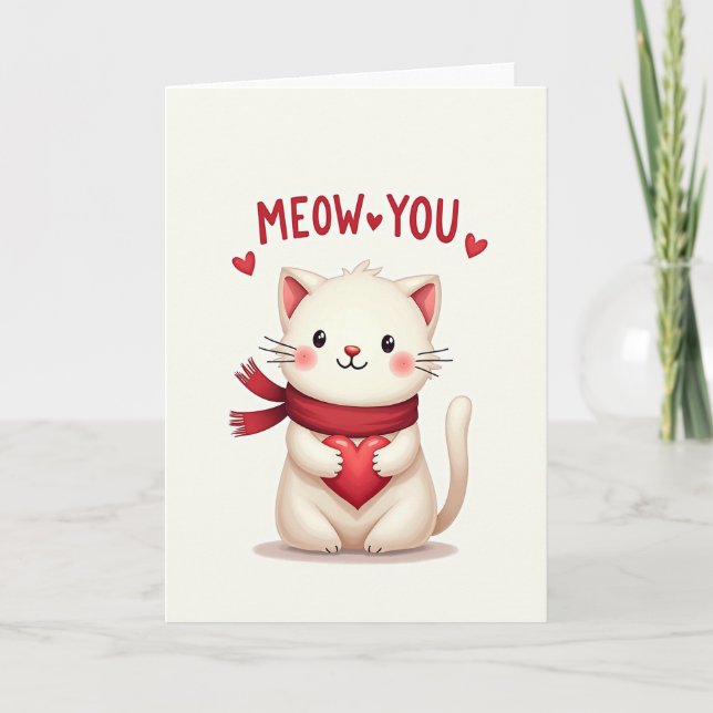 Carte Meow You Cat Love Card (Devant)