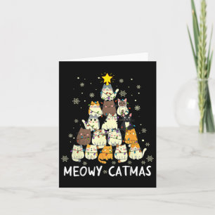 Carte Meowa Catmas Chat Noël Arbre de Noël Filles Garçon