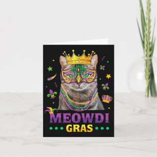Carte Meowdi Gras Mardi Gras Amoureux des chats Nouvelle