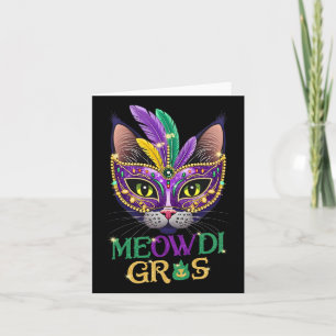 Carte Meowdi Gras Mardi Gras Amoureux des chats Nouvelle