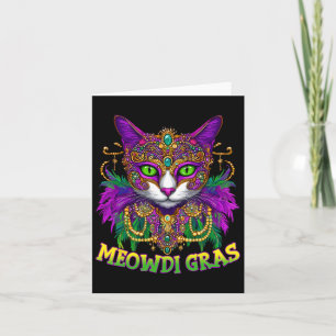 Carte Meowdi Gras Mardi Gras Amoureux des chats Nouvelle