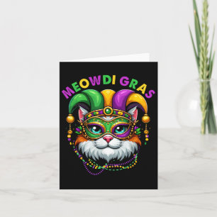 Carte Meowdi Gras Mardi Gras Amoureux des chats Nouvelle