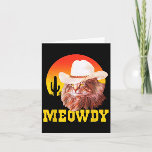 Carte Meowdy ! Funny Country Music Chat Cowboy Casquette