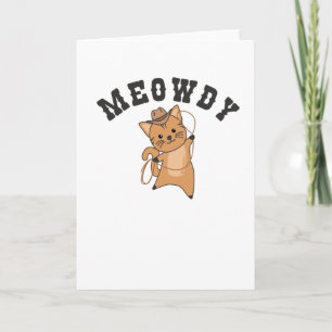 Carte Meowdy Howdy Cat Cowboy Avec Lasso Cute Cats