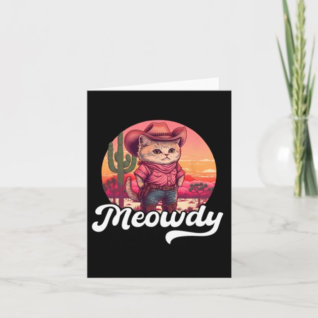 Carte Meowdy Texas Cat Meme Country Music Cowgirl Cute C (Devant)